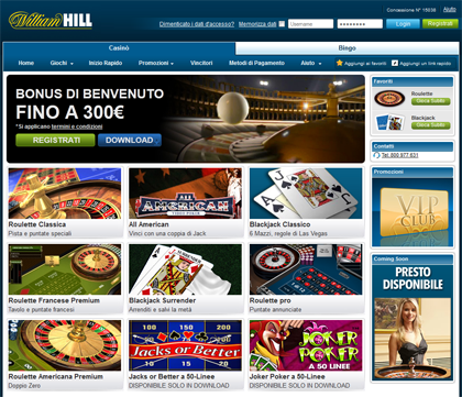 william hill portale del casinò