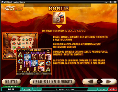 gioco bonus alla slot wild spirit