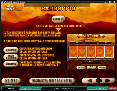 wild spirit gioco del raddoppio